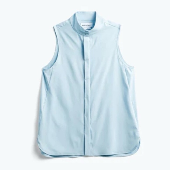 Ministry Of Supply Juno Mock Neck Tank Chambray Blue - Picture 10 of 10